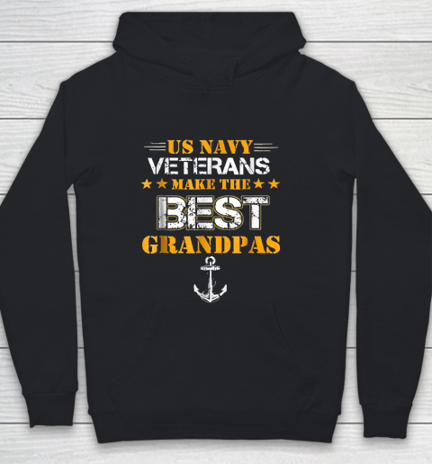 Grandpa Funny Gift Apparel  Us Navy Veterans Make The Best Grandpas Faded Youth Hoodie