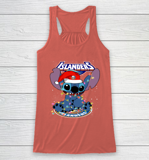 New York Islanders NHL Hockey noel stitch Christmas Racerback Tank - Image 3