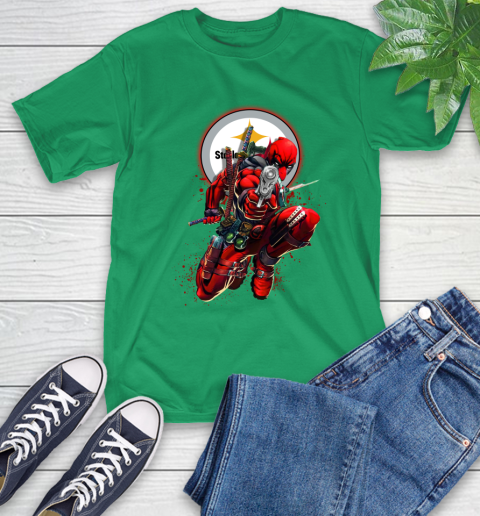 NFL Deadpool Marvel Comics Sports Football Pittsburgh Steelers T-Shirt 7