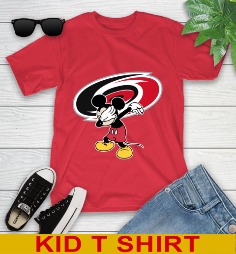 Carolina Hurricanes NHL Hockey Dabbing Mickey Disney Sports Youth T-Shirt 10
