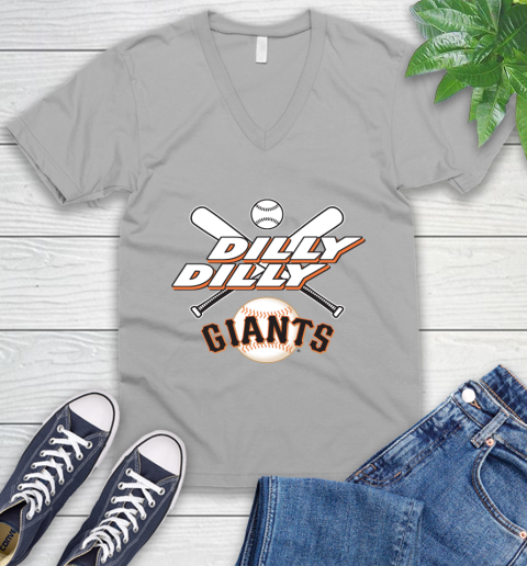 MLB San Francisco Giants Dilly Dilly Baseball Sports V-Neck T-Shirt 4