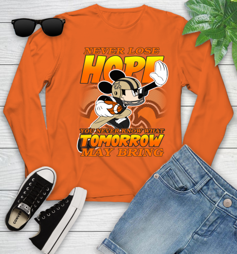New Orleans Saints NFL Football Mickey Disney Never Lose Hope Youth Long Sleeve 3