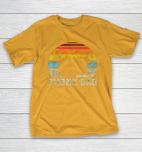 Chonk Cat Dad Scale Meme Funny Retro Style Daddy Cats Memes T Shirt Tee For Sports