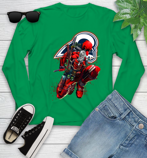 NFL Deadpool Marvel Comics Sports Football Los Angeles Rams Youth Long Sleeve 6