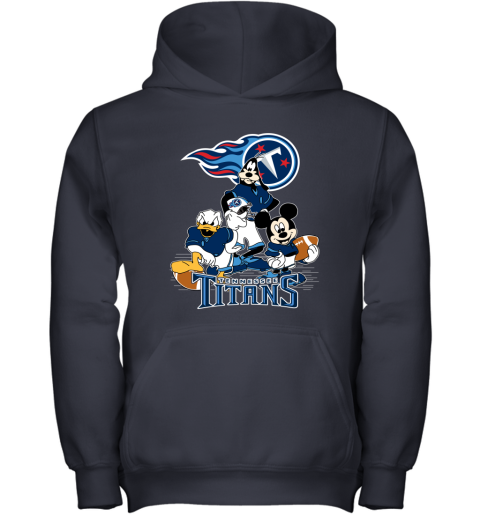 NFL Tennessee Titans Mickey Mouse Donald Duck Goofy Football T Shirt UQFuYC85OR8 youth hoodie 43 95 151514 front navy