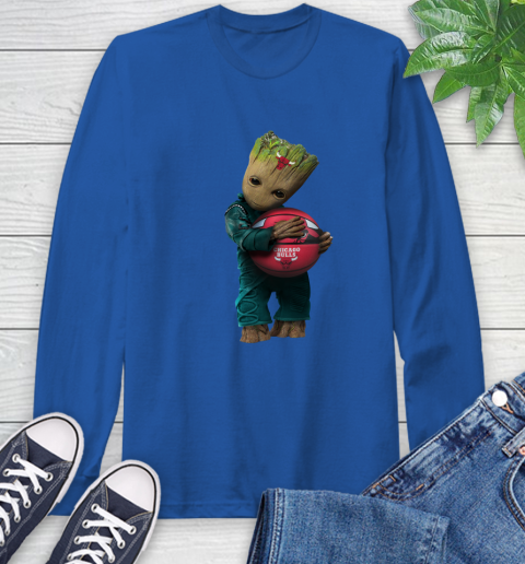 NBA Groot Guardians Of The Galaxy Basketball Sports Chicago Bulls Long Sleeve T-Shirt 9