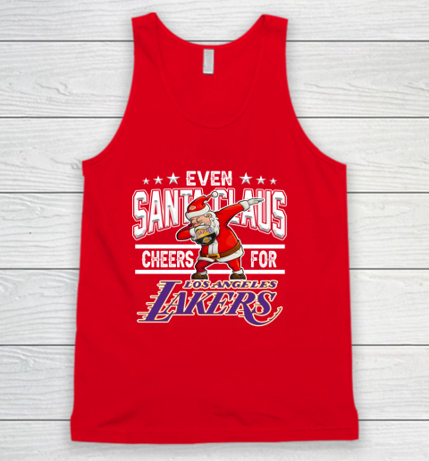Los Angeles Lakers Even Santa Claus Cheers For Christmas NBA Tank Top 5