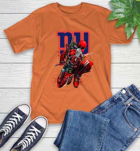 NFL Deadpool Marvel Comics Sports Football New York Giants T-Shirt 5