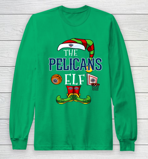 New Orleans Pelicans Christmas ELF Funny NBA Long Sleeve T-Shirt - Image 5