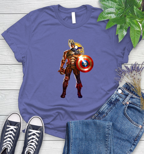 NFL Captain America Marvel Avengers Endgame Football Sports Minnesota Vikings Women's T-Shirt 11