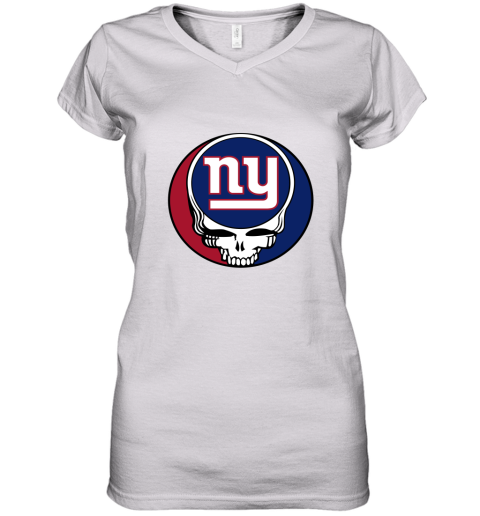 NFL Team New York Giants x Grateful Dead Logo Band Women's V-Neck T-Shirt