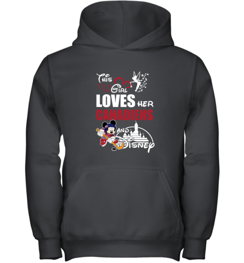 This Girl Love Her Montreal Canadiens And Mickey Disney Shirts Youth Hoodie