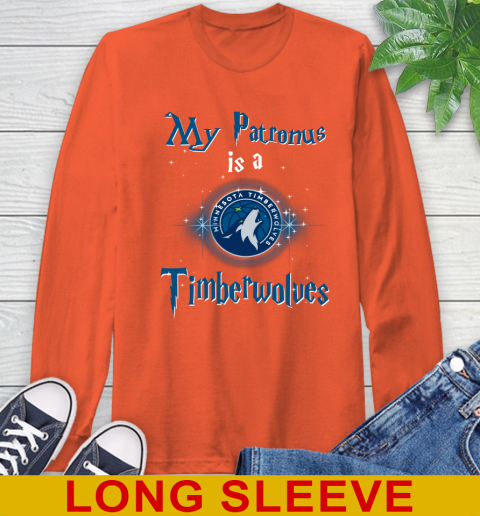 NBA Basketball Harry Potter My Patronus Is A Minnesota Timberwolves Long Sleeve T-Shirt 4