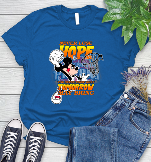 Detroit Pistons NBA Basketball Mickey Disney Never Lose Hope Women's T-Shirt 12