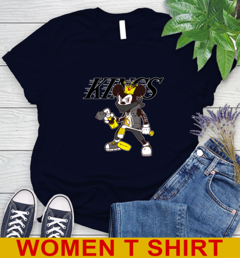 Los Angeles Kings NHL Hockey Mickey Peace Sign Sports Women's T-Shirt 3