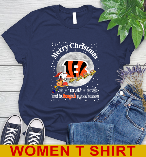 Cincinnati Bengals Merry Christmas To All And To Bengals A Good Season NFL Football Sports Women's T-Shirt 12