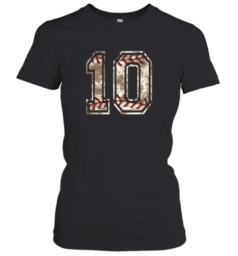 Baseball Jersey Number 10 Vintage Distressed Women's T-Shirt