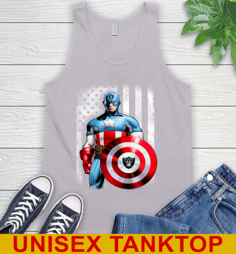 Oakland Raiders NFL Football Captain America Marvel Avengers American Flag Shirt Tank Top 3