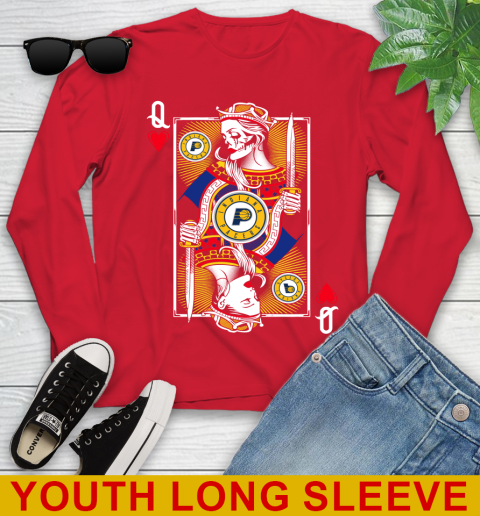 NBA Basketball Indiana Pacers The Queen Of Hearts Card Shirt Youth Long Sleeve 11