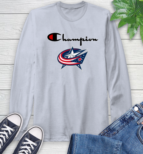 NHL Hockey Columbus Blue Jackets Champion Shirt Long Sleeve T-Shirt 4