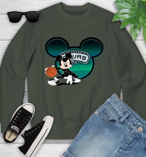 NBA San Antonio Spurs Mickey Mouse Disney Basketball Youth Sweatshirt 10