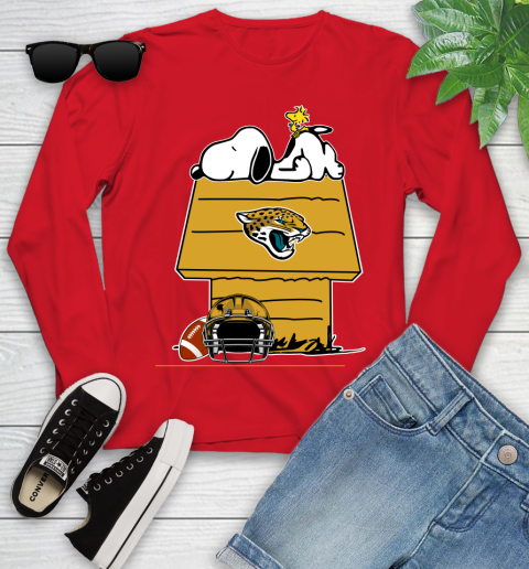Jacksonville Jaguars NFL Football Snoopy Woodstock The Peanuts Movie Youth Long Sleeve 11