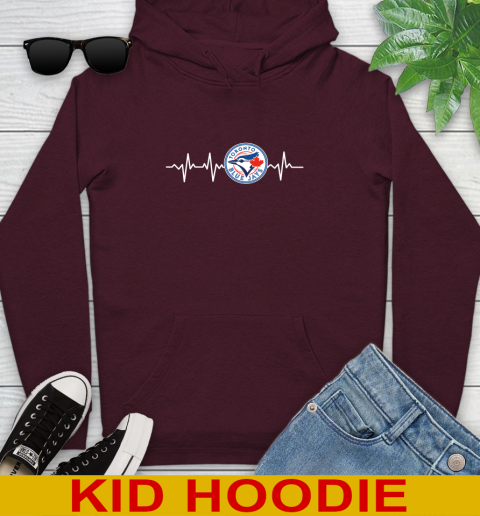 Toronto Blue Jays MLB Baseball Heart Beat Shirt Youth Hoodie 7