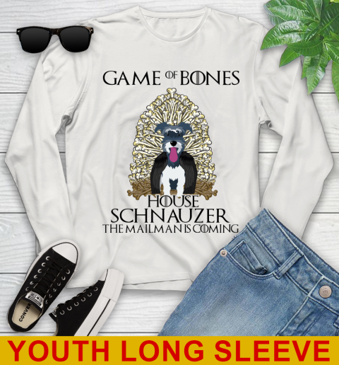 Game of bones house schnauzer dog the mailman is coming tshirt 111