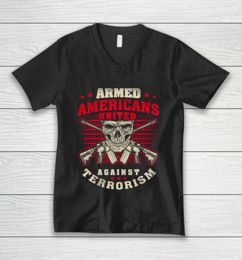 Veteran Shirt Patriot Against Terrorism V-Neck T-Shirt