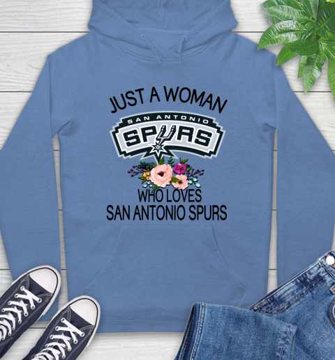 NBA Just A Woman Who Loves San Antonio Spurs Basketball Sports Hoodie 9
