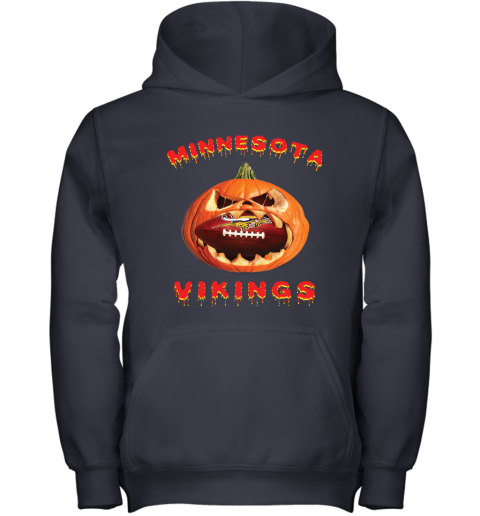 NFL Minnesota Vikings Halloween Pumpkin Football Sports G5SSEMCy6Mz youth hoodie 43 95 151514 front navy