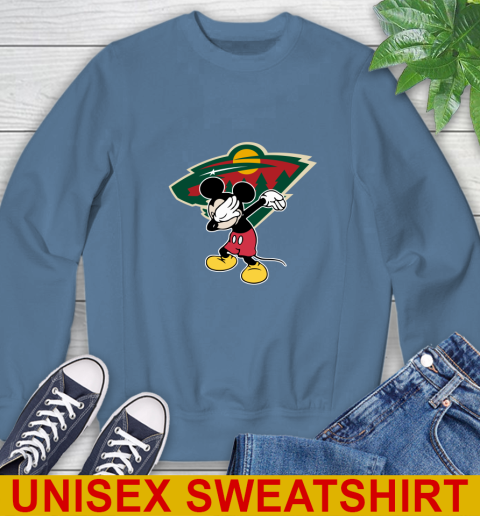Minnesota Wild NHL Hockey Dabbing Mickey Disney Sports Sweatshirt 8