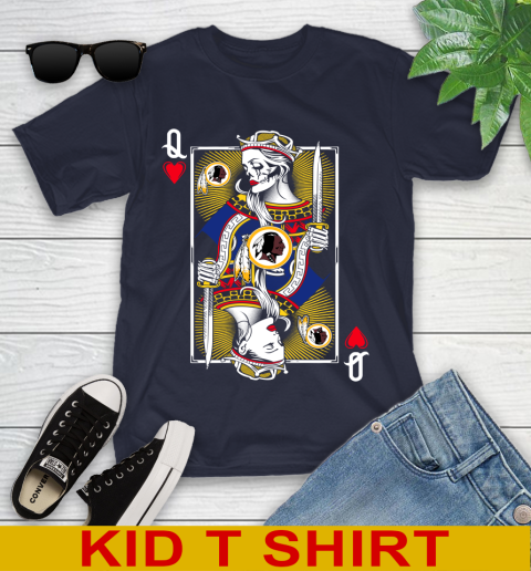 NFL Football Washington Redskins The Queen Of Hearts Card Shirt Youth T-Shirt 2