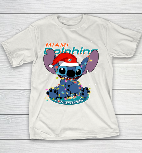 Miami Dolphins NFL Football noel stitch Christmas Youth T-Shirt