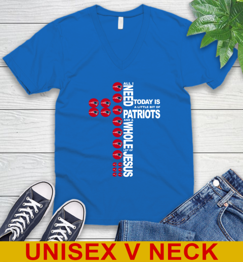 NFL All I Need Today Is A Little Bit Of New England Patriots Cross Shirt V-Neck T-Shirt 5
