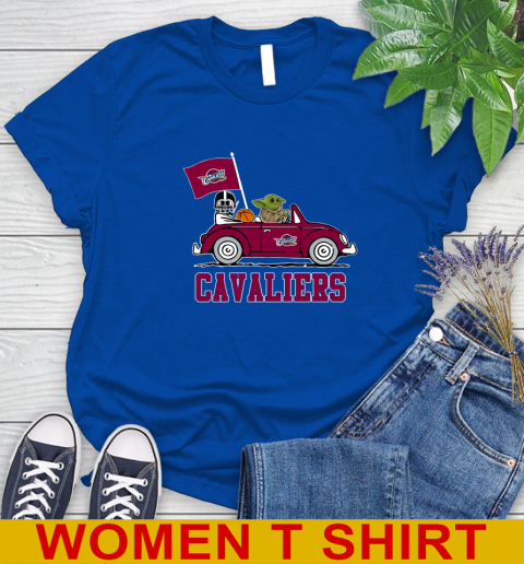 NBA Basketball Cleveland Cavaliers Darth Vader Baby Yoda Driving Star Wars Shirt Women's T-Shirt 9