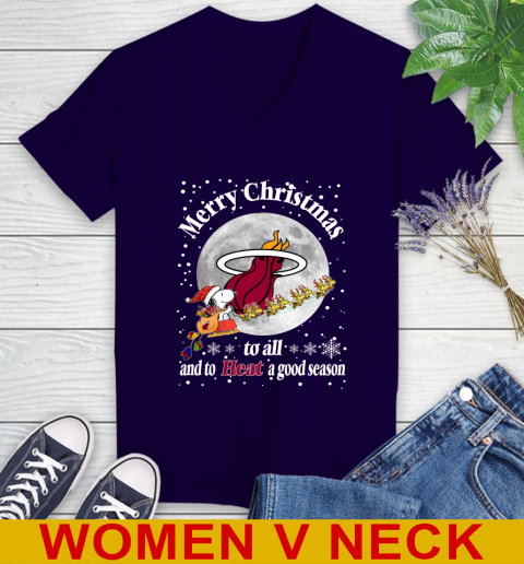 Miami Heat Merry Christmas To All And To Heat A Good Season NBA Basketball Sports Women's V-Neck T-Shirt 3