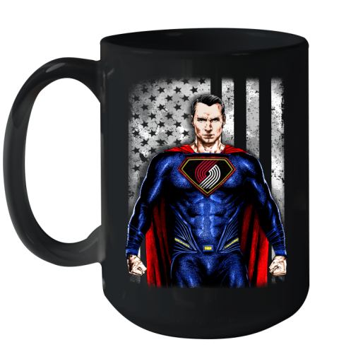 NBA Basketball Portland Trail Blazers Superman DC Shirt Ceramic Mug 15oz