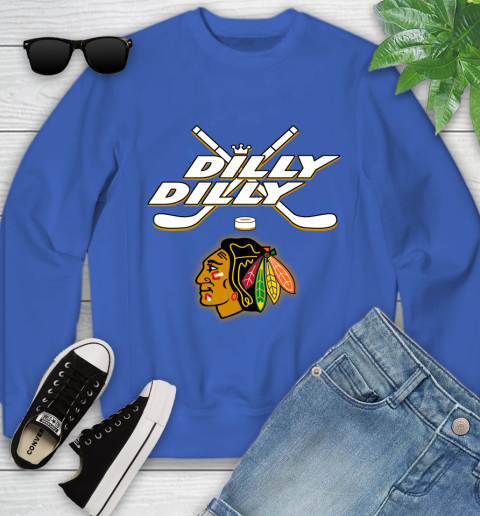 NHL Chicago Blackhawks Dilly Dilly Hockey Sports Youth Sweatshirt 8