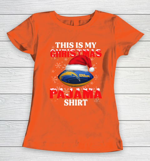 Los Angeles Chargers This Is My Christmas Pajama Shirt NFL Women's T-Shirt 3