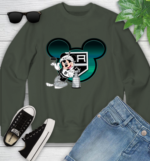 NHL Los Angeles Kings Stanley Cup Mickey Mouse Disney Hockey T Shirt Youth Sweatshirt 10