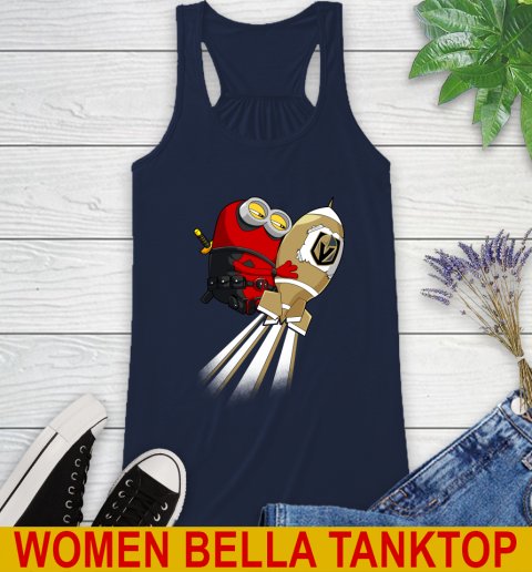 NHL Hockey Vegas Golden Knights Deadpool Minion Marvel Shirt Racerback Tank 9