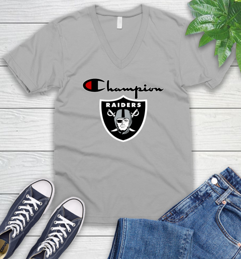 NFL Football Oakland Raiders Champion Shirt V-Neck T-Shirt 2