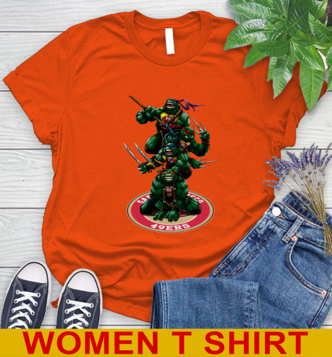 NFL Football San Francisco 49ers Teenage Mutant Ninja Turtles Shirt Women's T-Shirt 5 NFL Football San Francisco 49ers Teenage Mutant Ninja Turtles Shirt Women's T-Shirt - Image 5