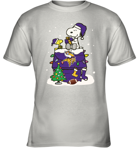 A Happy Christmas With Minnesota Vikings Snoopy Youth T-Shirt