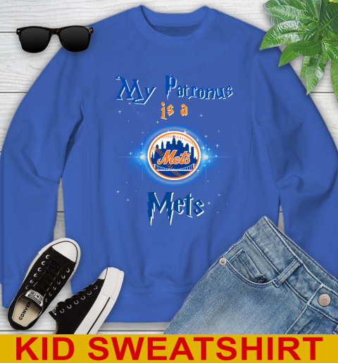 MLB Baseball Harry Potter My Patronus Is A New York Mets Youth Sweatshirt 6