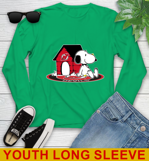 NHL Hockey New Jersey Devils Snoopy The Peanuts Movie Shirt Youth Long Sleeve 8 NHL Hockey New Jersey Devils Snoopy The Peanuts Movie Shirt Youth Long Sleeve - Image 8