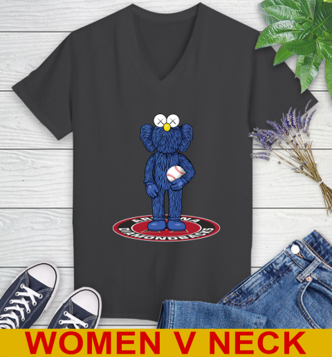 MLB Baseball Arizona Diamondbacks Kaws Bff Blue Figure Shirt Women's V-Neck T-Shirt 9