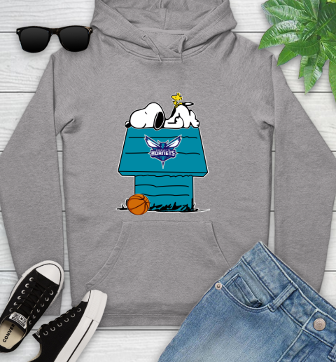 Charlotte Hornets NBA Basketball Snoopy Woodstock The Peanuts Movie Youth Hoodie 6