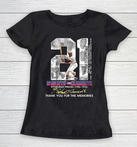 Roberto Clemente Signature Thank You For The Memories Women's T-Shirt